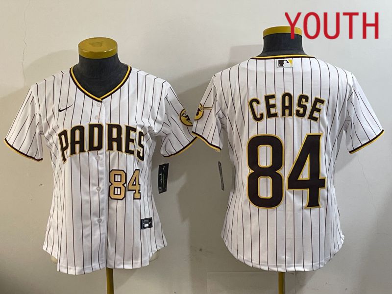 Youth San Diego Padres #84 Cease White Stripe Game 2024 Nike MLB Jersey style 11201->youth mlb jersey->Youth Jersey